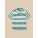 Polo ray� gar�on - coton biologique rayure verte