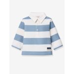 Polo ray� manches longues ray� bleu