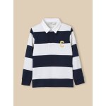 Polo - rugby gar�on - coton biologique rayure bico bleu