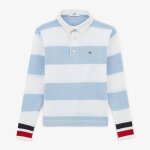 Polo rugby garçon rayé bleu ciel Polo rugby garçon rayé bleu ciel