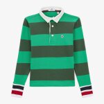 Polo rugby garçon rayé vert olive Polo rugby garçon rayé vert olive