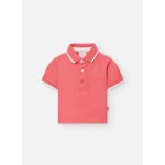 Polo uni en coton avec lisers contrastants rouge
