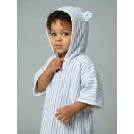 Poncho de bain b�b� animaux, avec coton recycl� ray� bleu