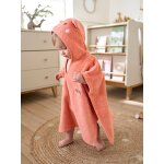 Poncho de bain bb avec coton recycl personnalisable animaux abricot