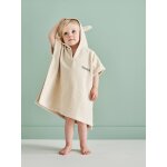 Poncho de bain bb avec coton recycl personnalisable animaux beige