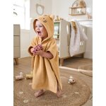 Poncho de bain bb avec coton recycl personnalisable animal ocre