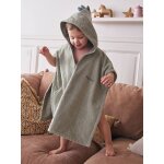 Poncho de bain bb avec coton recycl personnalisable animaux olive