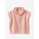 Poncho de bain b�b� avec coton recycl� personnalisable animal rose p�le