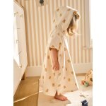 Poncho de bain bb personnalisable petit ours, avec coton recycl blanc imprim