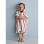 Poncho de bain bb  rayures personnalisable rose