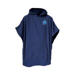 Poncho de bain enfant 100% coton, om logo bleu marine