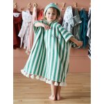 Poncho de bain enfant  rayures personnalisable vert