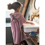 Poncho de bain personnalisable biche parme Poncho de bain personnalisable biche parme
