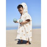 Poncho de bain / plage bb personnalisable, avec coton recycl blanc imprim