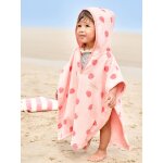 Poncho de bain / plage bb personnalisable, avec coton recycl rose imprim