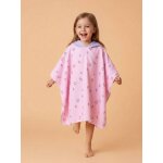 Poncho en microfibres blanc / rose