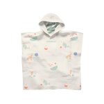 Poncho en mousseline pour bb blanc
