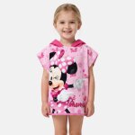 Poncho polyester fille � motif minnie rose