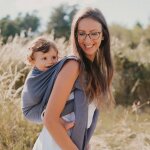 Portage - echarpe serg� bris� bleu cobalt