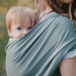 Portage - echarpe serg� bris� vert eucalyptus