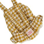 Porte b�b� pour poup�e vichy camel blanc, marron, rose