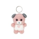 Porte - cl�s peluche chien doux pour enfant rose