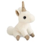 Porte - cls peluche licorne or blanc