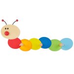 Porte manteau enfant chenille, 38 cm multicolore