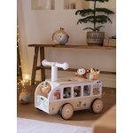 Porteur bus  doudous hano en bois fsc blanc moyen uni avec decor