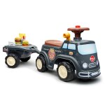 Porteur chantier avec assise ouvrante et volant directionnel avec klaxon, remorque et jeux de sable gris ...