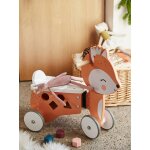 Porteur coffre renard en bois fsc marron moyen uni avec decor