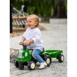 Porteur tracteur birdy farm 1er �ge � volant directionnel avec klaxon, remorque. vert