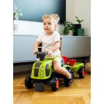 Porteur tracteur claas 1er �ge avec remorque, pelle et r�teau vert claas