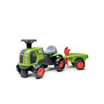 Porteur tracteur claas 1er �ge avec remorque, pelle et r�teau vert claas