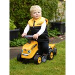 Porteur tracteur avec remorque, pelle et r�teau jaune jcb