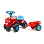 Porteur tracteur avec remorque rouge et bleu