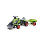Porteur tractopelle claas 1er �ge avec roues silencieuses et remorque vert claas