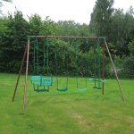 Portique 4 agr�s en m�tal avec face � face malo menthe marron