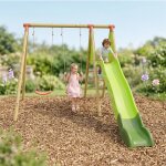 Portique balan�oire en 2, 30 m topwood milu - 4 enfants bois