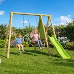 Portique balan�oire dani topwood 2, 30m 2 portique balan�oires, 1 toboggan pour enfants bois