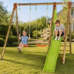 Portique balan�oire dani topwood 2, 30m 2 portique balan�oires, 1 toboggan pour enfants bois