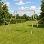 Portique balan�oire m�tal 1, 90 m agility duetto - 2 enfants gris