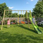 Portique balan�oire m�tal kaheco 2, 30 m 8 enfants bois