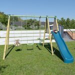 Portique balan�oire optima avec toboggan pour enfants bois