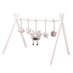 Portique d'veil en bois massif + 5 pendentifs roba style blanc - gris