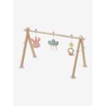 Portique d'veil pliable en bois fsc multicolore