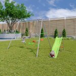 Portique m�tal 2, 20 m axion raphael - 5 enfants gris