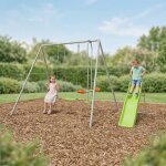 Portique m�tal 2, 20 m axion raphael - 5 enfants gris
