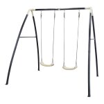 Portique mtal 2 balanoires noir