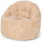Pouf bouclette soft beige beige